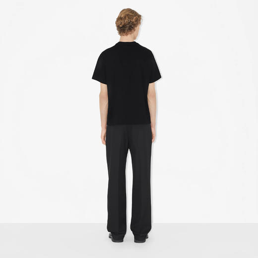 BURBERRY 巴宝莉 男士马术骑士刺绣棉质圆领短袖T恤 黑色 8072775 A1189 商品图3