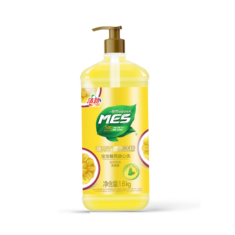 洁劲100薄荷百香洗洁精1.6KG 1瓶
