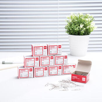 得力（deli）3#镀镍三角回形针 29mm金属曲别针 100枚/盒 10盒装 办公室文具用品 P00051 商品图1