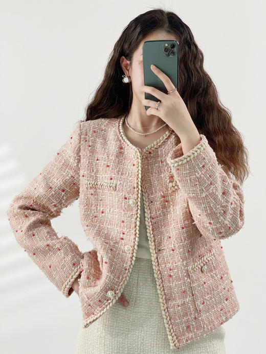 YX【定制10天】设计感小香风羊毛短外套女2023秋季新款韩版通勤百搭气质减龄上衣 商品图3