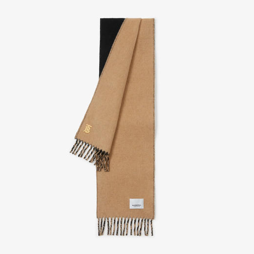 BURBERRY 巴宝莉 女士双面两用专属标识羊绒围巾 黑色 8060094 A7129 商品图2