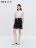 NEELLY纳俪商场同款流苏边半身裙女2023秋新款黑色显瘦流行A字裙N23083E01158 商品缩略图1