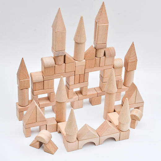 🌈69💰秒木博士【纯木城堡积木】100Pcs大套装，欧洲进口榉木🪵安全无油漆，比普通积木玩的更放心！ 📣100Pcs只要69元，而且是纯进口实木材质，性价比太高了！ 商品图5