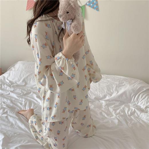 【秋季新款❗️长袖长裤睡衣】小熊蝴蝶结女冬天新款家居服套装女 商品图2