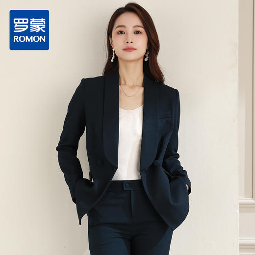 【简约精致】罗蒙女式西服商务通勤经典百搭舒适长袖西服外套女 商品图0