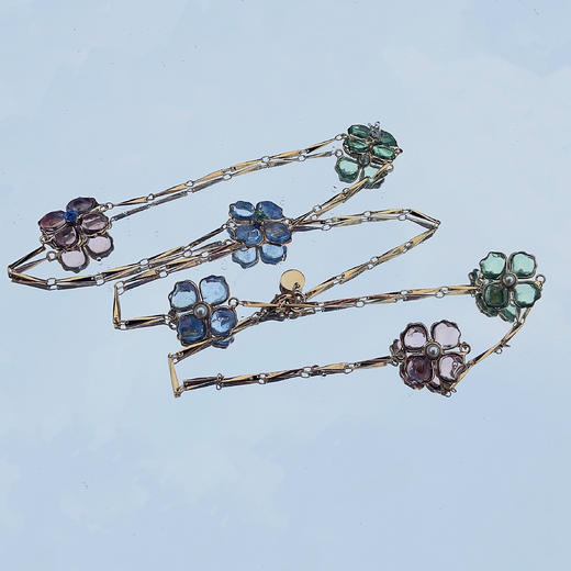 订购6个月到｜Gripoix Paris-Poppy-虞美人 琉璃 长项链［法国设计师］ 商品图0