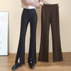 开叉黑色喇叭裤，女高腰A春秋新款显瘦垂感休闲西装裤微喇裤子KQN-812971 商品缩略图2