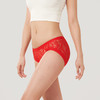 都市丽人基础系列纯色蕾丝网布三角女士内裤新年本命年红品中腰三角裤LK32D5 商品缩略图2