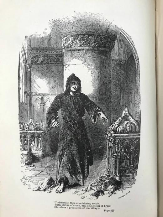 约19世纪后期 朗费罗诗集 约12幅插图 漆布精装32开 商品图7