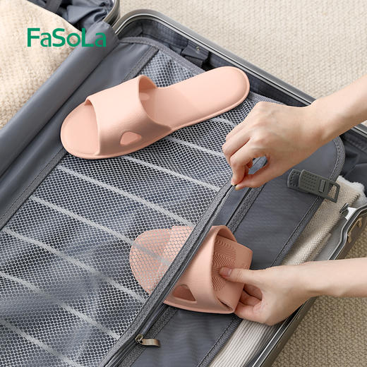 FaSoLa 可折叠拖鞋女便携式旅行沙滩鞋出差酒店洗澡防滑一次性拖鞋 商品图2