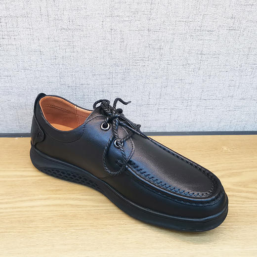 豪行新品秋款11315912商务休闲皮鞋真皮厚底防滑耐磨男单鞋 商品图3