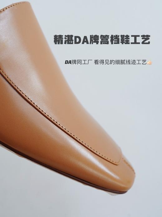 花花团【醉篙端3cm跟高一脚蹬乐福鞋】DA牌工厂定制！chao薄细腻头层胎牛皮鞋面，轻盈舒适透气贴合脚背；里垫牛皮眞皮透气耐磨舒适柔软；鞋楦上脚显秀气显瘦，一年四季百搭时髦优雅舒适显气质深口鞋(现货） 商品图10
