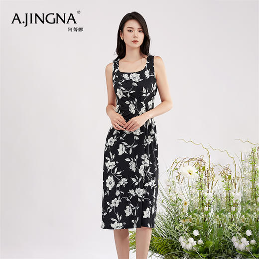 【商场同款】阿菁娜方领设计感吊带连衣裙A30X112089 商品图5