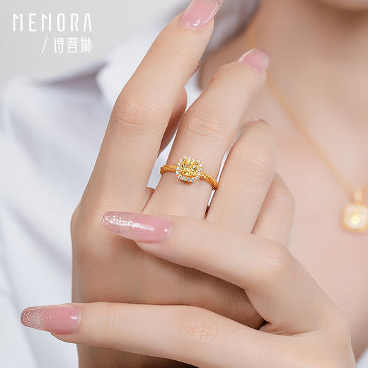 【积分抵值】闪耀方糖戒指，颜值珠峰，可调节活口黄金足金戒指送女朋友生日礼物MEMORA诗普琳LRE01501、LPE02201 商品图2