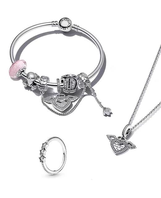 Pandora潘多拉天使之约手镯套装925银粉色女生可爱兔子轻奢 商品图3