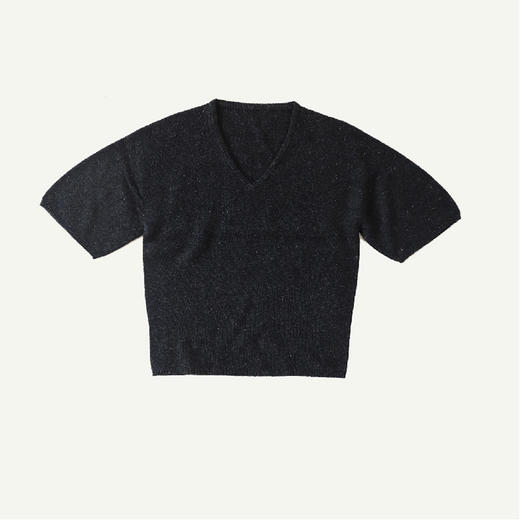 米马姐姐推荐 另外一件短袖羊毛衫 是鸡心领小V领 商品图4