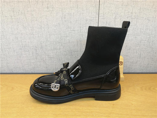 豪行秋冬季新款女单靴21301226专柜正品真皮时尚英伦低跟女鞋 商品图2