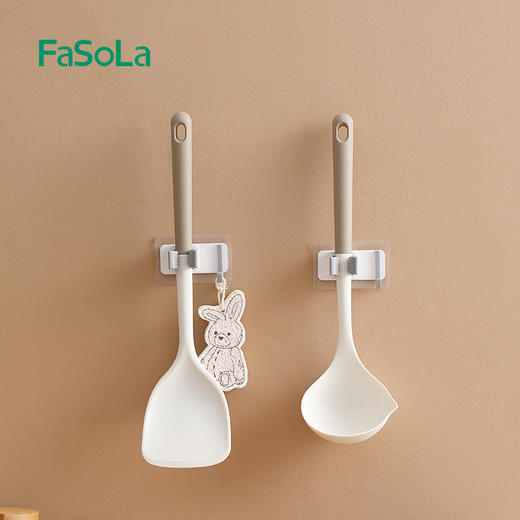 FaSoLa 拖把壁挂夹扫把挂钩固定架拖布免打孔卫生间多功能置物架神器 商品图7