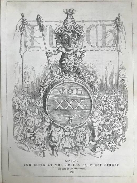1856年 英国讽刺漫画杂志《笨拙》 数百幅插图 真皮精装16开 商品图2