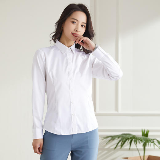【100棉】罗蒙女式长袖衬衫舒适棉柔亲肤透气四季百搭休闲商务衬衣 商品图7