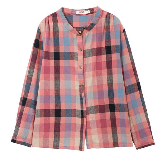 秋季多巴胺立领格子长袖衬衣，新款气质衬衫设计感上衣GYM-B1557 商品图4