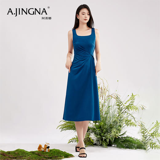 【商场同款】阿菁娜方领设计感吊带连衣裙A30X112089 商品图3