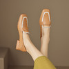 法式粗跟中跟，气质拼色软底单鞋OFSM-OF6781 商品缩略图4