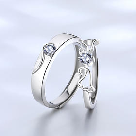 Winy925纯银爱的羽翼戒指送女友闺蜜节日生日礼物