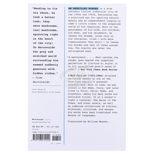 【中商原版】卡尔维诺 马可瓦尔多 英文原版 Marcovaldo Or the Seasons in the City Italo Calvino 商品图1