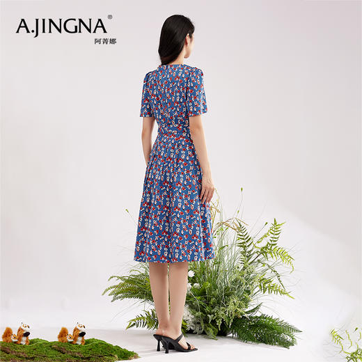 【商场同款】阿菁娜方领碎花时尚百搭连衣裙A28X112056 商品图1