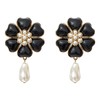 订购6个月到｜Gripoix Paris-Simple Flower-黑色 花朵 巴洛克珍珠 耳环［法国设计师］ 商品缩略图0