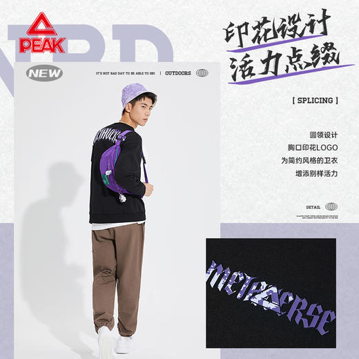 匹克2023秋季新款潮流系列圆领抓毛卫衣DF633560 商品图4