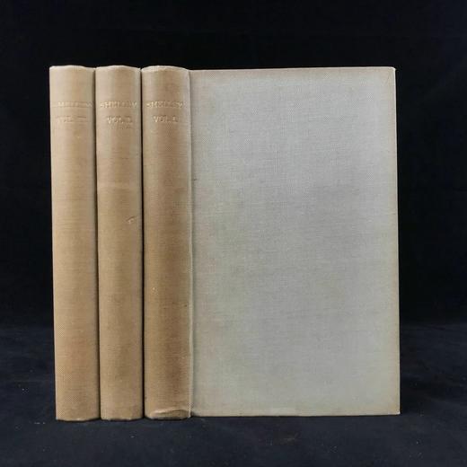 山谷出版社手工纸毛边装帧！1901-02年 雪莱诗集（全3卷） 查尔斯·里基茨设计 漆布精装18开 商品图0