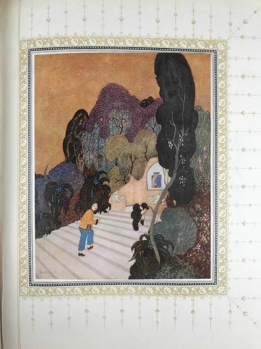 限量杜拉克签名版！（编号174） 约20世纪早期 辛巴达航海记与其他天方夜谭故事集 约22幅彩色手工贴图 全犊皮（vellum）精装大16开 商品图9