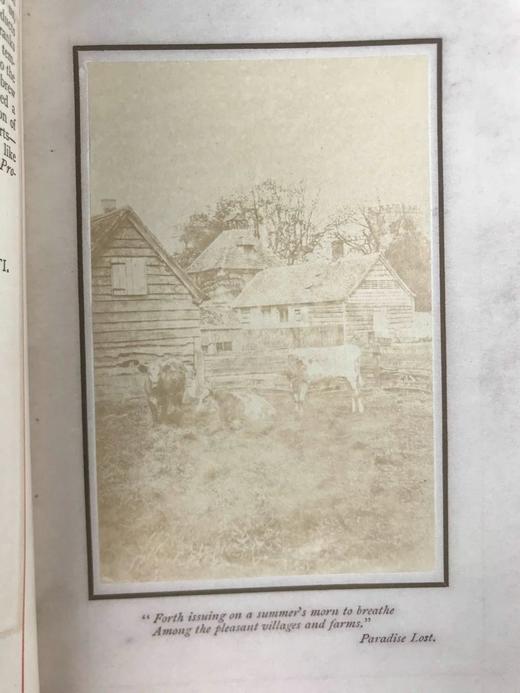 约19世纪后期 弥尔顿诗集 6幅手工贴图 漆布精装32开 商品图6