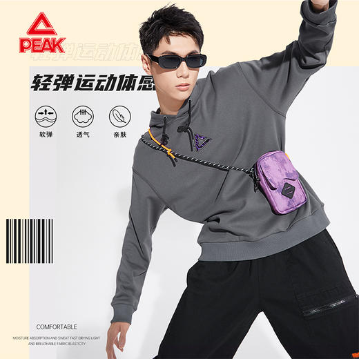 匹克2023秋季新款潮流系列男款连帽抓毛卫衣DF633550 商品图3