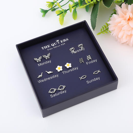 【一周耳钉女小众设计感耳饰】2023年新款潮韩国气质简约学生耳环女，设计精巧，款式多样，一周不重样。 商品图4