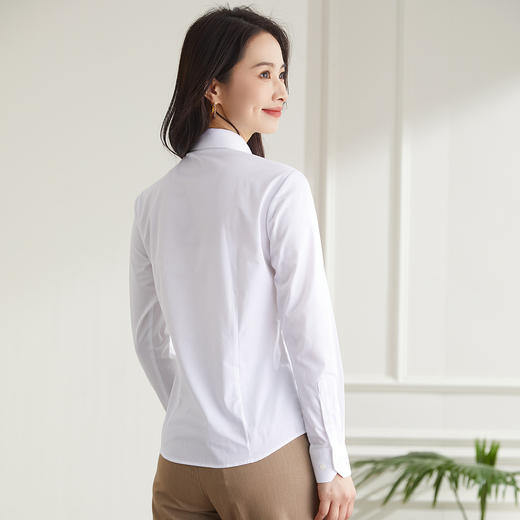 【60长绒棉】罗蒙女式长袖衬衫四季百搭商务休闲基础纯色亲肤衬衣女 商品图8