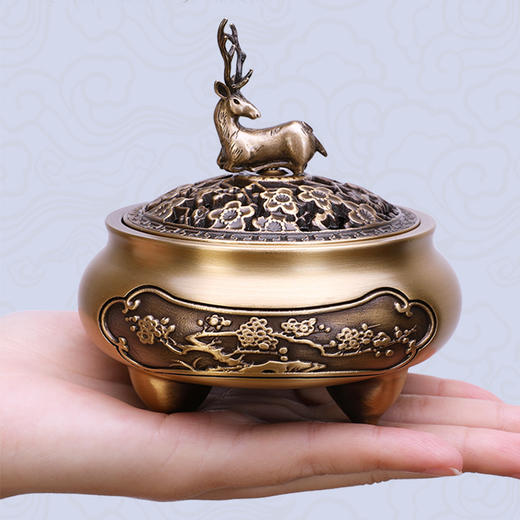 福禄双全(梅鹿)°铜香炉 商品图4