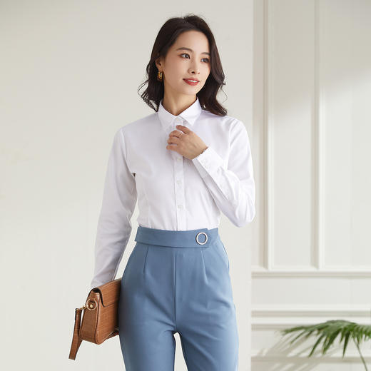 【100棉】罗蒙女式长袖衬衫舒适棉柔亲肤透气四季百搭休闲商务衬衣 商品图6