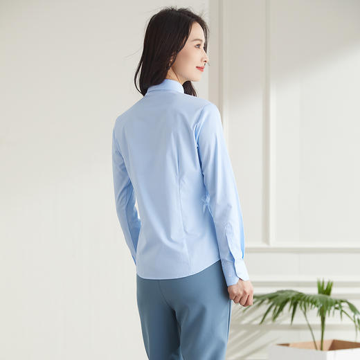 【60长绒棉】罗蒙四季百搭女式长袖衬衫优雅简约纯色基础商务衬衣女 商品图6