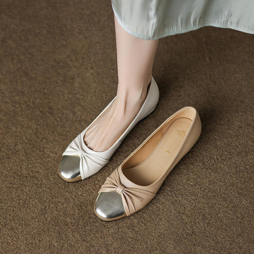 法式复古拼色交叉带，浅口单鞋圆头单鞋HCY-3626 商品图1