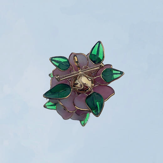 订购6个月到｜Gripoix Paris-Vintage-Flower Pearl-复古 琉璃 琉璃珍珠 胸针（粉色）（胸针/项链两用）［法国设计师］ 商品图4