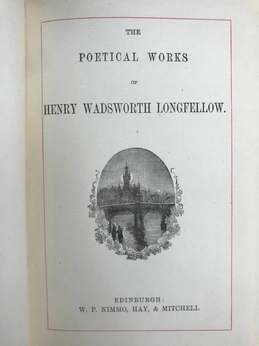 约19世纪后期 朗费罗诗集 约12幅插图 漆布精装32开 商品图4