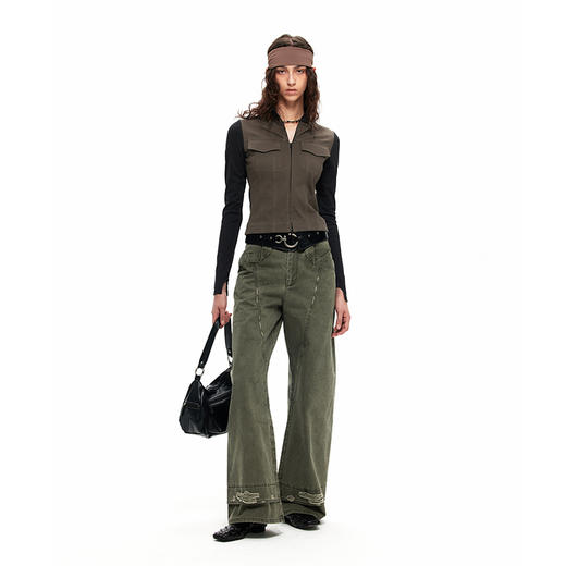 NUTH“黑三角”｜拼接小高领修身双拉链开衫外套 商品图2