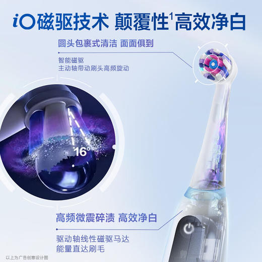 欧乐B成人电动牙刷成人iO5净白刷 iO系列圆头磁波刷微震科技牙齿美白深度清洁情侣送礼 商品图4
