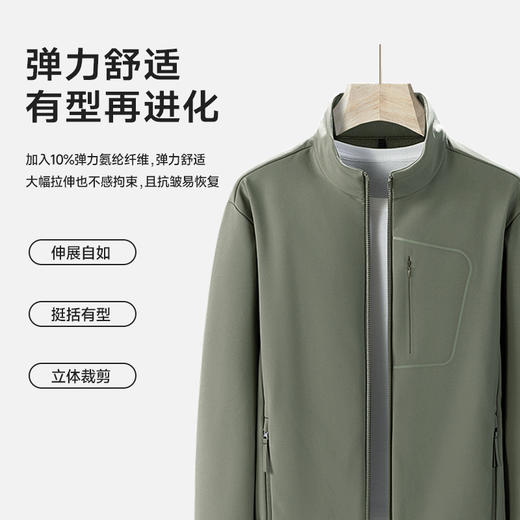 【新款DTH】大依优型大码立领夹克薄绒内里外套男宽松加肥加大码休闲上衣胖子肥佬Y 商品图2