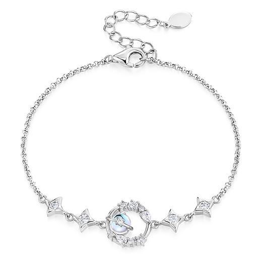 KADER卡蒂罗  陶白白推荐 冥王星与卡戎手链 S925银小众设计百搭配饰 送女生女款七夕情人节简约礼物 商品图0