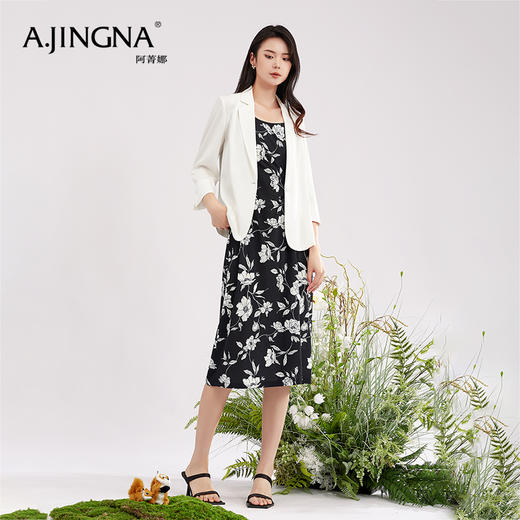 【商场同款】阿菁娜方领设计感吊带连衣裙A30X112089 商品图2