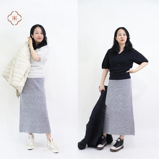 米马姐姐推荐 另外一件短袖羊毛衫 是鸡心领小V领 商品图2